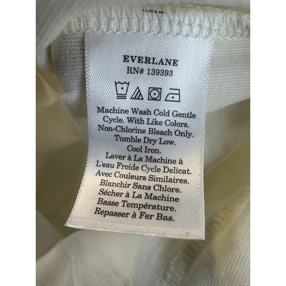 Everlane Organic Cotton Sleeveless Shirt Dress Cream Medium Side Slit Minimalist - Picture 10 of 12